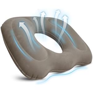 TRUEIN Cuscino Emorroidi Gonfiabile con Pompa, Cuscino Ortopedico a Ciambella per Coccige Antidecubito, Cuscino Seduta Ergonomico per Sedia Ufficio, Auto e Sedia a Rotelle