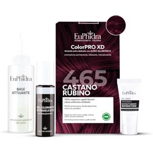 Euphidra - ColorPro XD 465, Castano Rubino, Colorazione Permanente con Acido Ialuronico, Lascia il Capello Morbido e Sano, Idrata e Riequilibra la Struttura del Capello