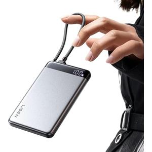 LISEN Powerbank Slim Powerbank CCC, Powerbank 20000 mAh, Powerbank con cavo integrato, 22,5 W, compatibile con iPhone 17/16 Serie, Xiaomi 17 Pro Max, Samsung S25 Serie Viaggio Aereo Essentiell Gadget