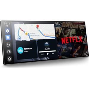 LAMTTO Carplay Schermo con Net-flix YouTube TikTok, 10,25 Pollici Autoradio Wireless A-pple CarPlay & Android Auto con Retrocamera Split-Screen Dual Bluetooth Navigazione per iOS 10+ Android 11+