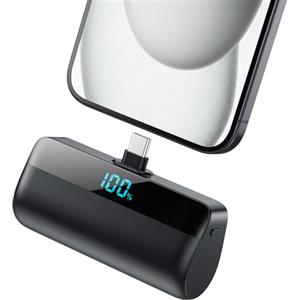 Feob Mini Power Bank per iPhone 17/16/15 Serie, 5200mAh PD 3A USB C Caricatore Portatile Ultra-Compatto Batteria Esterna Powerbank con LED Display Compatibile con iPhone 17/16/15, Samsung S25/S24 etc