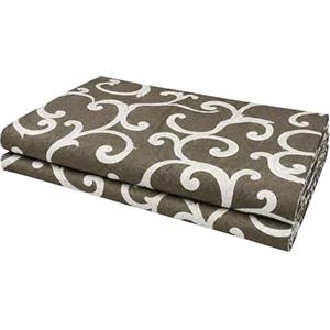 VKZ Copriletto Granfoulard 180 x 280 cm, Telo Copritutto Multiuso per Letto e Divano, Gran Foulard per Divano, Fantasia Barocca Tortora