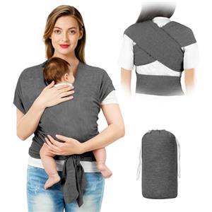 AOOWU Fascia Neonato Porta Bebè, Elastica Fascia per Neonati, Facile da Indossare, Marsupio Bambino in Tessuto Morbido, Leggero, Regolabile e Unisex, Adatta Fino a 15 kg