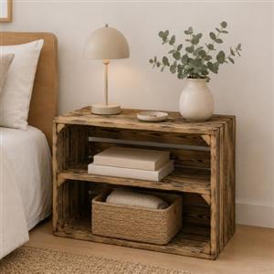 Kistenkolli Altes Land Cassetta decorativa da usare come scaffale libreria, scarpiera, portabottiglie di vino, o contenitore per la frutta, robusta, 50 x 40 x 29 cm