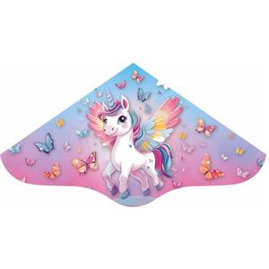 Günther Flugspiele 1290 - Aquilone monofilo Rosalie, ca. 98 x 53 cm, aquilone per bambini in robusta pellicola di PE, per bambini dai 4 anni in su, con manico e corda inclusi