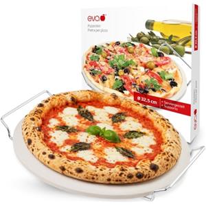EVA® Pietra Refrattaria per Pizza da Forno Ø 32,5 cm con Supporto Cromato