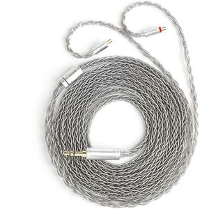 keephifi 2m Cavo 2 pin 3,5 mm 2 metri cuffie per IEM KBEAR ST12 Plus - 2M Cavo di prolunga per cuffie intrecciato 4N OFC a 8 fili, 2 metri cuffie, 2 pin 3,5 mm, per KZ ZST/ZS10/AS10(grigio, 2PIN-S)