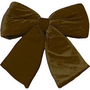 Magie di Natale Fiocco Imbottito in Velluto Decorazione Natalizia per Albero e Ghirlanda Dietro Porta (Small, Marrone)