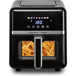 GOURMETmaxx Friggitrice ad aria calda - 5 litri | friggitrice con 6 funzioni, 8 programmi | mini forno - cibo basso contenuto di grassi per max. 4 persone | friggitrice ad aria calda con display a