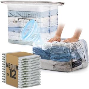 TAILI 12 Pack Sacchetti Sottovuoto Cubo, Formato Medio(48x27x65cm)