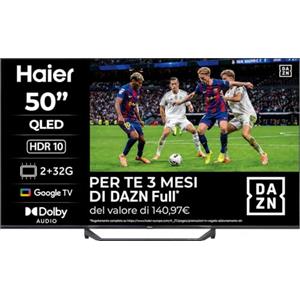 Haier Smart TV 50" QLED 4K UHD, S81 Series, Google TV, Gaming 120Hz | Dolby Audio, Chromecast Integrato, Telecomando Vocale, Bluetooth 5.1, HDMI 2.1, DLG, 3 Mesi DAZN Inclusi, H50S81FUX