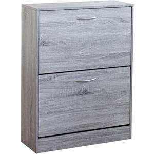 milani home - scarpiera salvaspazio 4 ante a ribalta 60 x 24 x 150 cm, grigio chiaro, truciolare bilaminato