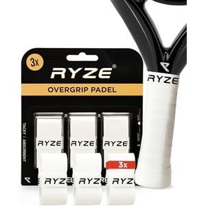RYZE Overgrip Padel Bianco - Comfort e Aderenza Extra - Grip Racchetta da Padel Antiscivolo - Ultra Assorbente del Sudore - Grip Padel Anti-Vibrante - Progettato per Racchette di Padel Tennis - 120 cm