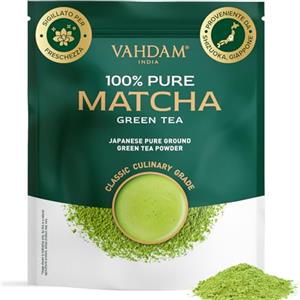 VAHDAM, Tè Verde Matcha (100g/50+ tazze) 100% Puro Tè in Polvere Matcha Giapponese, Puro e 100% Naturale, Tè di Grado Premium Qualità, Polvere di Tè Verde