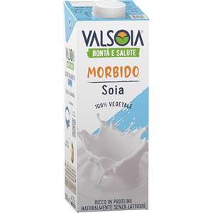 Valsoia - Bevanda Soia Gusto Morbido, Formato Tetra Brik da 1000 ml, Senza Lattosio e Glutine, Fonte di Proteine Vegetali, Ideale anche per Vegani, Vegetariani e Celiaci