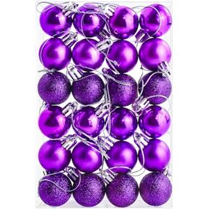 SECALIFE 24 palline di Natale infrangibili per albero di Natale, 30 mm, mini palline decorative per festività, matrimoni, decorazioni natalizie, viola