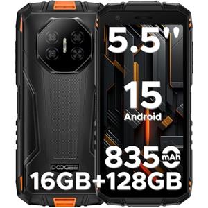 DOOGEERugged Fire 3 Pro Rugged Smartphone 2026, 16GB+128GB Android 15 Telefono Indistruttibile, 8350mAh/18W, UNISOC T7200 Octa Core Telefono Rugged,16MP+8MP, 4G Dual SIM/Widevine L1/Face ID/NFC