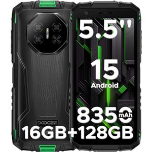 DOOGEERugged Fire 3 Pro Rugged Smartphone 2026, 16GB+128GB Android 15 Telefono Indistruttibile, 8350mAh/18W, UNISOC T7200 Octa Core Telefono Rugged,16MP+8MP, 4G Dual SIM/Widevine L1/Face ID/NFC, Verde