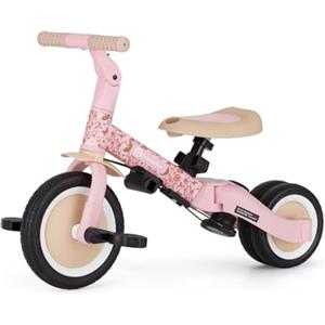 Petite&Mars Turbo 5-in-1 Triciclo, Scalabile, Multifunzionale, Regolabile, 1,5 - 5 Anni, Rosa Bosco