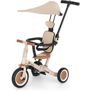 Petite&Mars Turbo 5 in 1 Triciclo evolutivo - Bicicletta bambino multifunzione regolabile, 1,5 - 5 anni (Beige)