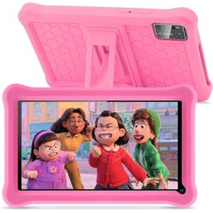 SANNUO Tablet Bambini 7 Pollici Android Tablet Touch con 8GB RAM+64GB ROM(TF 256GB), Controllo Parentale, Bluetooth, WiFi, GMS Certified, Tablet Bambini Educativo con Custodia Antiurto EVA (Rosa)