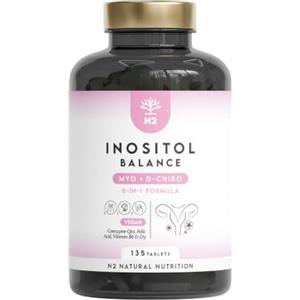 N2 Natural Nutrition Inositol Balance 4000 mg, Myo & D-Chiro 40:1, 135 Compresse | con Vitamina D, B6, Acido Folico, Cromo, Selenio e Coenzima Q10. Supporto femminile. N2 Natural Nutrition