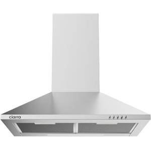 CIARRA Cappa Aspirante 60cm Argento Filtro Carbone Escluso Classe A-380m³/h