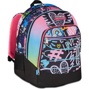Mitama Zaino Scuola, X Plus LOVETBEAT, Triplo Scomparto, Rosa, Tasche Porta Borraccia,Schienale con fondo integrato, Spallacci Imbottiti, Zaino Scuola Media, Ragazza