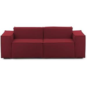 Talamo Italia - Divano fisso 2 posti Paola, Divano componibile lineare, Sofà moderno da soggiorno in tessuto, 100% Made in Italy, Cm 220x95h70, Rosso