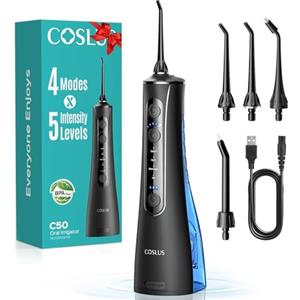 COSLUS C50 Idropulsore Portatile, 4 Modalità, 5 Livelli Di Intensità