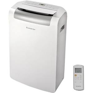 Ariston Mobis 10 - Condizionatore Portatile con Tubo 10.000Btu 46,7x39,7x76,5 e Telecomando, Pinguino Raffreddamento Rapido e Ventilazione, Climatizzatore 30mq, Aria Condizionata Classe Energetica A+
