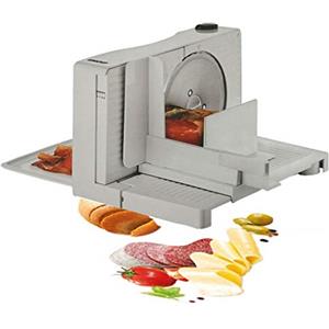 WUK Affettatrice elettrica per uso domestico, affettatrice piccola pieghevole 1-15mm, taglio manuale semiautomatico da 100 W Agnello congelato Manzo Pane Macchina per verdure