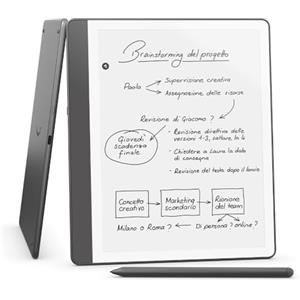Amazon Kindle Scribe (64 GB) | Schermo ridisegnato con bordi uniformi. Ora puoi scrivere nei libri e nei documenti | Penna premium inclusa | Grigio tungsteno
