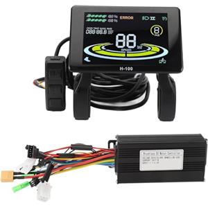 BuyWeek Kit Controller Brushless Onda Sinusoidale, 26A 36V 48V 500W 750W 3 modalità con Pannello LCD H-100 per Bici Elettrica