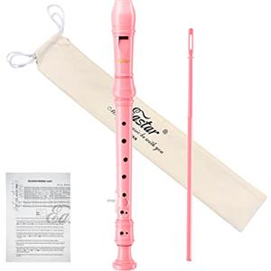 Eastar Flauto Dolce Soprano Rosa per Principianti, Diteggiatura Tedesca Do, con Kit di Pulizia e Borsa, ERS-21GP, Uso Scolastico