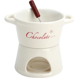 SERYUUT Set per fonduta di Cioccolato in Tazza di Ceramica Tazza per fonduta con scaldacandele e Cucchiaio Regalo per Gli Amanti del Cioccolato Set per Dessert Fai da Te da 300 ml
