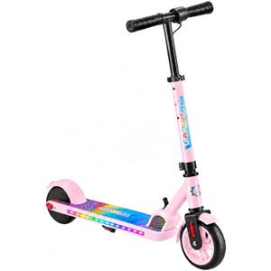 Caroma Monopattino elettrico per Bambini dai 8 ai 12 anni, Motore da 150W, 17 km/h, 80 Minuti di Autonomia, Velocità E altezza Regolabili, Luci Colorate, Display a LED, Ragazzi