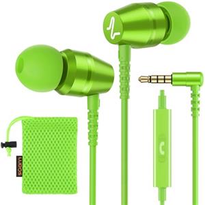 LUDOS OMNITONE Auricolari In-Ear Cuffie, Cuffiette con Filo e Microfono, 5 Anni di Garanzia, Cuffie Isolamento Acustico, Cuffiette Cellulare, Jack 3,5 mm per iPhone, Apple, Samsung, Huawei - Verde