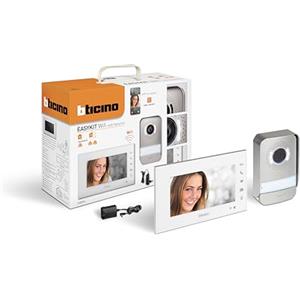 BTICINO 310913 Videocitofono Easykit WiFi, Kit Monofamiliare Espandibile, Senza Fili, Monitor Smart 7 a Colori, Pulsantiera con Visione Notturna, Controllo Accessi da Smartphone, App Home+Security