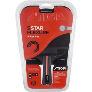 Stiga 5-Star Flexure, Concave, Racchetta da Ping Pong Unisex-Adulto, Nero/Rosso, Taglia Unica