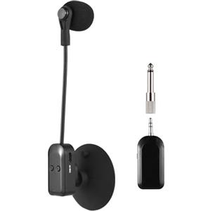 HUIOP Ricevitore microfono wireless per strumenti 2.4G con ventosa staccabile per chitarra, violino, violoncello, fisarmonica, altoparlanti, amplificatore vocale, microfono per riduzione del rumore da
