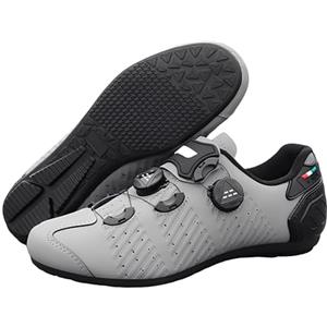 Treer Scarpe Ciclismo Strada Uomo Senza Attacchi, Scarpe MTB Uomo Donna, Unisex Equitazione MTB da Ciclismo da Bici, Suela de Goma (Grigio,44)