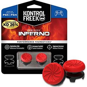 KontrolFreek FPS Freek Inferno Gommini per Controller PS5 | Rialzi Analogici Alti & Medi per PlayStation 5 & PS4 | Massima Precisione FPS | Rosso