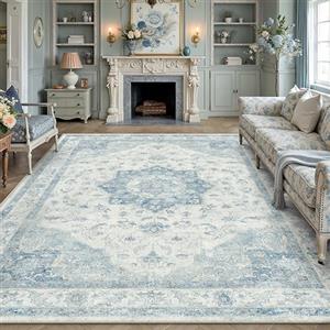PureCozy Blu Tappeto Salotto 200x300cm Antiscivolo