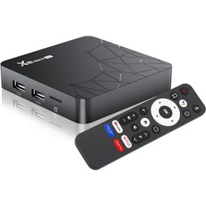 GREVA Android 14.0 TV Box, UHD 8K Android Box 2 GB RAM 16 GB ROM RK3518mini Quad-Core 64 bit Cortex-A53, 2,4 GHz/ 5,0 GHz Dual Wi-Fi6 10/100 M Ethernet LAN Bluetooth 5.0 HDMI 2.1 HDR10 Smart TV Box 3D