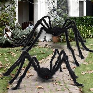 KOMEIYL 2pcs Ragno di Halloween, Spider Spaventoso Decorazione Halloween, Ragno Realistico e Peloso, Ragno Halloween Gigante per Decorazione, Applica a Decorazioni Casa Stregata (A)