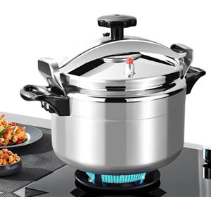 QUUGAR Pentola a Pressione 7L/9L/11L/15L, Pentola a Pressione Professionale in Alluminio con Blocco di Sicurezza, Doppia Maniglia, Multicooker Adatto per Fornelli a Gas (15L)