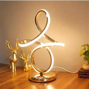 Arcadia Lampada da Comodino LED - Luce Notturna Dimmerabile Bianco Freddo, Naturale e Caldo - Design Moderno 3200 Lumen - Abat-jour per Camera da Letto, Scrivania e Salotto - 38 x 23 cm (1 x Oro)