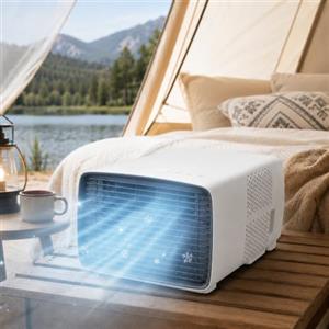Huachorial Condizionatore Portatile Senza Installazione 2700 BTU, Mini Aria Condizionata con Compressore 280W, Silenziosa 45dB, Timer 12H e Controllo Remoto per Camping, Camper e Stanze Piccole