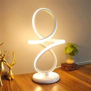 Arcadia Lampada da Comodino LED - Luce Notturna Dimmerabile Bianco Freddo, Naturale e Caldo - Design Moderno 3200 Lumen - Abat-jour per Camera da Letto, Scrivania e Salotto - 38 x 23 cm (1 x Bianco)